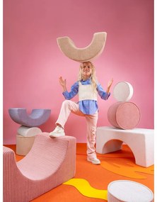 Teren de joacă din spumă roz 3 buc. din catifea reiată înălțime 37 cm 75x49 cm Rainbow Montessori – Wigiwama