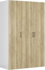 Dulap FLEX, alb/stejar, PAL, cu 3 usi, 150x66x240 cm