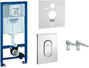 Set rezervor incastrat 4 in 1 Grohe Rapid SL cadru si clapeta Arena Cosmopolitan cu izolare fonica
