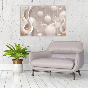 Tablou - Lebede fermecate (90x60 cm)