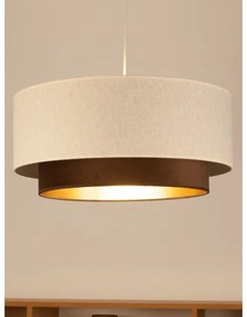 Candelabru suspendat pe cablu NATIA 1xE27/60W/230V Ø 45 cm alb/maro