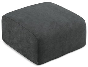 Taburet gri închis cu tapițerie din chenille Leila – Makamii