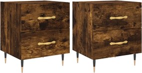 vidaXL Noptiere, 2 buc., stejar fumuriu, 40x35x47,5 cm, lemn compozit