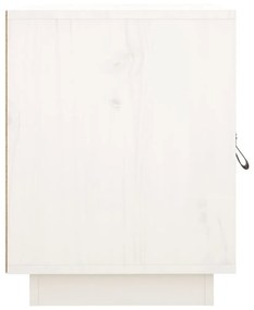 Noptiere, 2 buc., alb, 40x34x45 cm, lemn masiv de pin