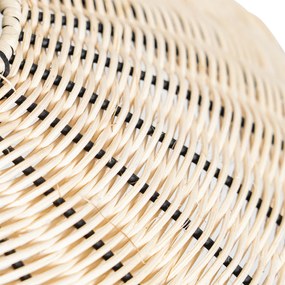 Lampă suspendată și plafonieră orientală neagră cu ratan - Treccia Pua