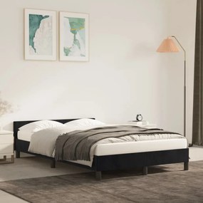 Cadru de pat cu tablie, negru, 120x200 cm, catifea Negru, 120 x 200 cm