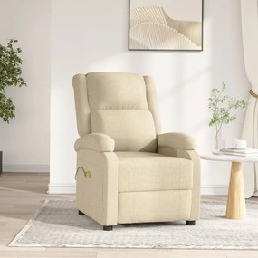3073730 vidaXL Fotoliu de masaj electric rabatabil, crem, textil