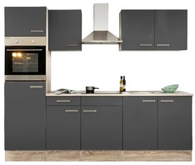 Mobilă de bucătărie Yorki 270 cu corp din stejar sonoma și față antracit satinat