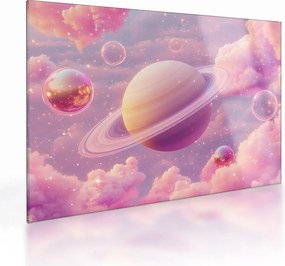 Tablou pe sticlă - Planetă roz (70x50 cm)
