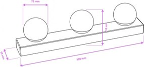 BRILAGI - SET 2x LED Aplică de perete pentru baie HOLLYWOOD 3xLED/3W/230V 39 cm IP44 negru