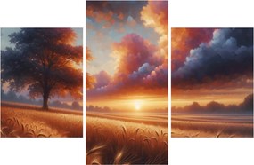 Tablou – Apus de soare pe câmp (90x60 cm)