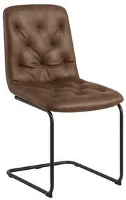 Scaune de dining maro 2 buc. din imitație de piele Kira – Actona
