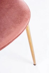 Scaun dining roz pudra din catifea si metal, Terry Bizzotto
