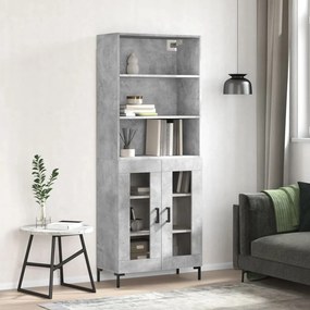 vidaXL Dulap înalt, gri beton, 69,5x34x180, lemn compozit