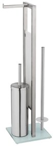 Suport pentru perie WC și hârtie igienică Wenko Rivalta, argintiu