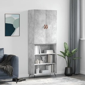 vidaXL Dulap înalt, gri beton, 69,5x34x180, lemn compozit