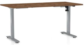 Masă înălțime reglabilă OfficeTech A, 160 x 80 cm, picioare gri, stejar silverjack