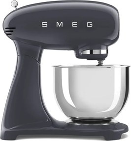 Mixer planetar SMEG SMF03GREU, 800 W, 4,8 l, 10 viteze, Functie de pornire treptata, Bol cu maner, Gri