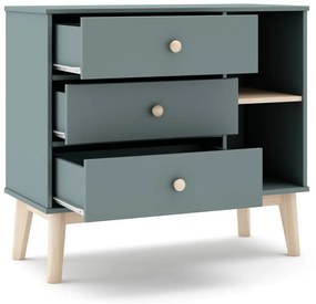 Comodă de copii verde prăfuit 90x81x40 cm Esteban – Marckeric