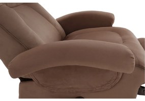 Fotoliu relaxant, cu funcţie electrică de vibraţie, textil maro, SUAREZ