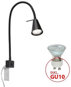 Lampă LED de perete COMFORT LIGHT 1xGU10/5W/230V negru Briloner 2082-015