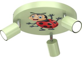 Spot pentru copii FUN 3xGU10/8W/230V verde/ladybug