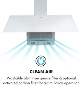 Laurel 90, hotă, 90 cm, putere de extracție 350 mm³/h, LED, ecran tactil, alb