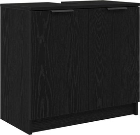 vidaXL Dulap de Baie Stejar Negru 64,5 x 33,5 x 59 cm Lemn compozit