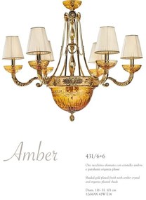 Candelabru cu 6 brate clasic LUX realizat manual Amber