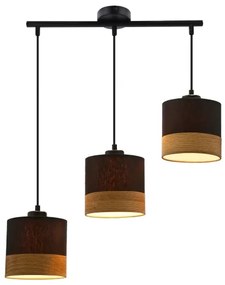 Lustră pe cablu PORTO 3xE27/60W/230V negru/maro
