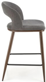 Scaun de bar tapitat H114 gri/nuc