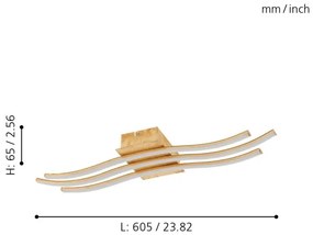 Eglo 97743 - Lustră aplicată LED MIRAFLORES 3xLED/8,6W/230V