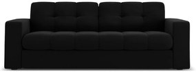 Canapea Justin cu 2 locuri si tapiterie din catifea, negru