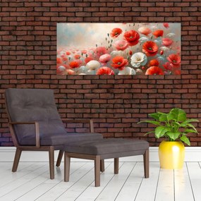 Tablou - Pictură cu maci (120x50 cm)
