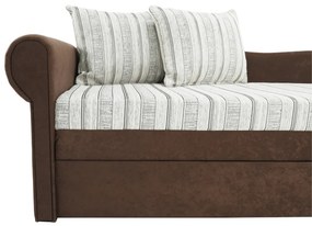 Divan extensibil, maro/bej/auriu/model, stânga, AGA D