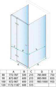 Cabina de dus Rea Atlas 80x80 cu deschidere pe stanga auriu periat