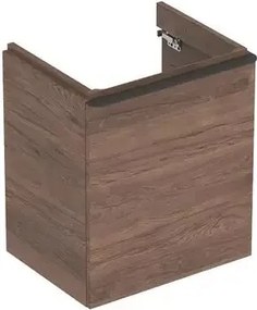 Dulap baza pentru lavoar suspendat Geberit Smyle Square nuc 1 usa opritor dreapta 54 cm