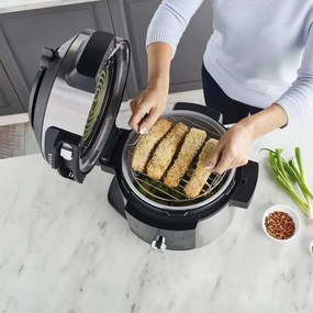 Resigilat: Multicooker Ninja Foodi MAX OL650EU, 1460W, 7,5 l, 12in1, SmartLid, Strat antiaderent, Multifunctional, Inox/negru