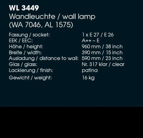 Aplica iluminat exterior din fier forjat, WL 3449