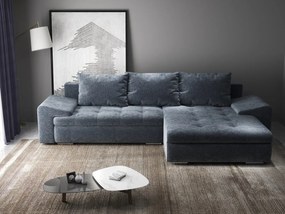 Colțar extensibil dumonde cu ladă de depozitare si sezut confortabil din spuma high-density, Leonardo Euphoria Grafit 260x185 cm II