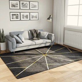 vidaXL Covor lavabil, negru și auriu, 160x230 cm, antiderapant
