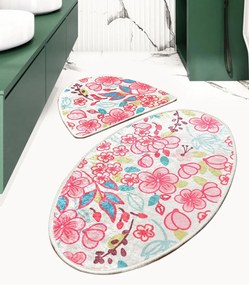 Set 2 Covorase baie Dolce Oval 60 x 100 cm 50 x 60 cm Antiderapant Multicolor