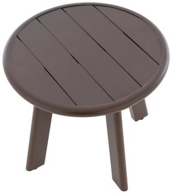 Masă rotundă din aluminiu, maro închis