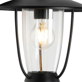 Lampă de perete modernă de exterior neagră cu sticlă transparentă - Khana
