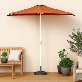 Umbrelă de grădină semicirculară,teracotă incl. accesorii