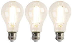 Set de 3 becuri LED E27 A67 Transparent 8W 1055 lm 2700K