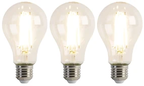 Set de 3 becuri LED E27 A67 Transparent 8W 1055 lm 2700K
