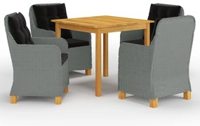 vidaXL Set de mobilier pentru grădină, 5 piese, gri deschis