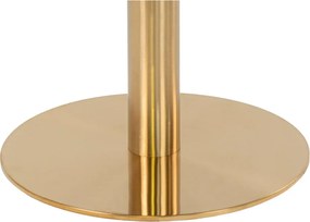 Masă de dining rotundă Bolzano 110x75 cm alb-alamă