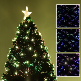 HomCom Albero di Natale Artificiale 230 Rami in PVC con Luci LED Φ82 x 180cm Verde